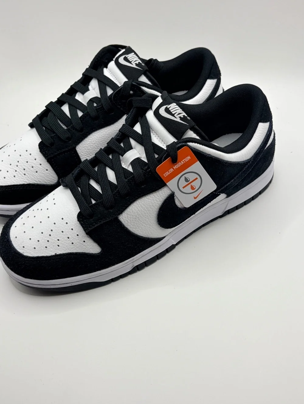 Nike SUEDE Dunk Low Retro Black and White Sneakers Size 9